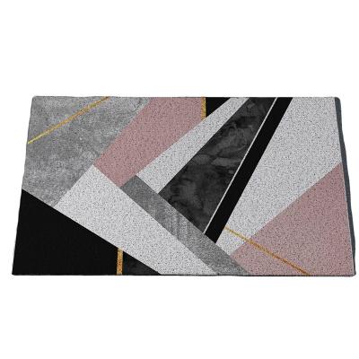 China Eco-friendly Washable Coil Mat Carpet Loop Yarn Noodle Colorful Non-slip Door Mat for sale