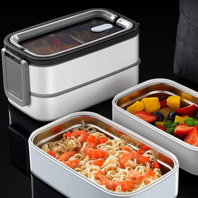 China Amazon Style Bento Lunch Box Stainless Steel Sustainable Three-Compartment Lunch Box for sale