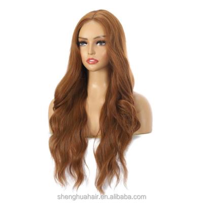 China Factory Wholesale Body Wave Women Lace Front Wig Cheap Long Wavy Curly Medium Wave Part Synthetic Body Hair for sale