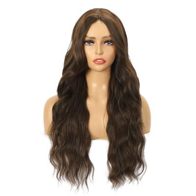 China Wholesale Cheap Long Wave Wavy Curly Wig Factory Factory Body Part Synthetic Hair For Women Lace Front Wig for sale