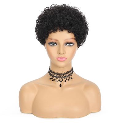 China 100% Wholesale Curly Bob Human Hair Wig Afro Kinky Curly Short Afro Machine Hair Wig For Black Women for sale