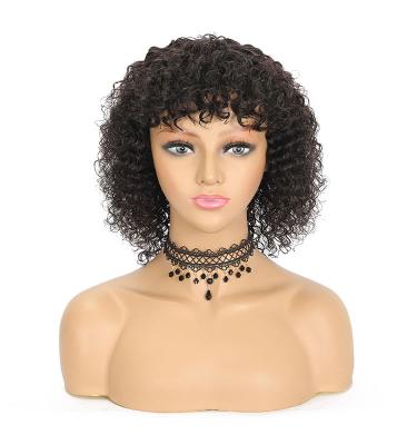 China Girls 150% Density Unprocessed Afro Short Pixie Cut Black Wig Natural Curly Afro Wave Hair Curly for sale