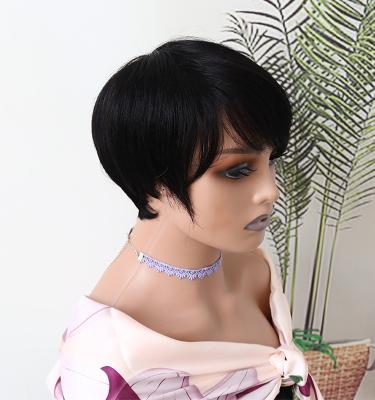 China Factory Wholesale Silky Straight 100% Human Hair Comfortable And Natural Wave Wig 6 Inch Machine Hair Wig For Women for sale