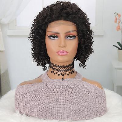 China High Quality 100% Virgin Curly Water Wave Lace Wigs Human Hair For Women Color Hd Nature Unprocessed Transparent Short Bob Wig for sale