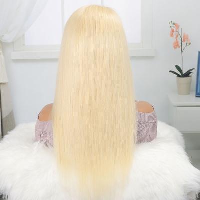 China Hd New Fashion Europe Long Blonde Virgin Human Hair Straight Full Lace Wigs Unprocessed Transparent Lace Front Wig for sale