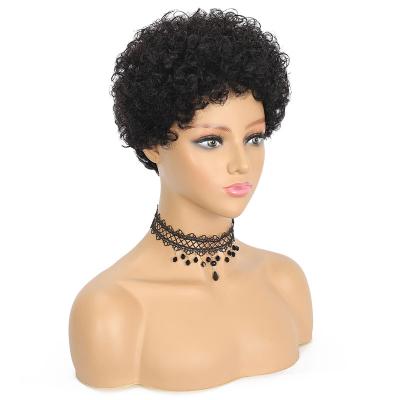 China 100% Curly Bob Human Hair Wig Afro Machine Wig Factory Wholesale Afro Curly Hair Shorts For Women for sale