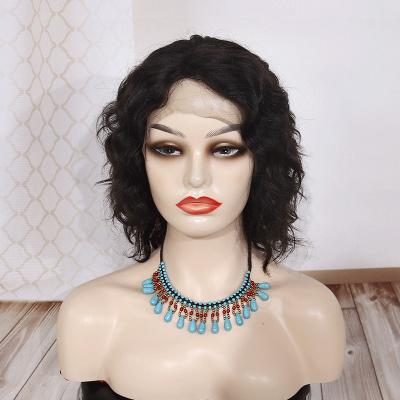 China Wholesale Cheap Deep Wave Good Quality Short Bob Wigs Kinky Curly Lace Front Brazilian 100% Black Human Hair Wigs for sale