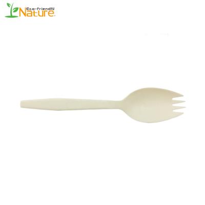 China Wholesale Single Color Disposable Biodegradable Natural Corn Starch Spork for sale