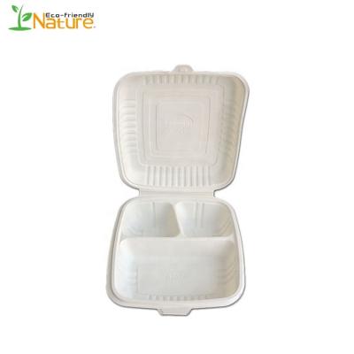 China Food Grade Lunch 1000ML Sustainable Biodegradable Cornstarch Clamshell For Fast Food for sale