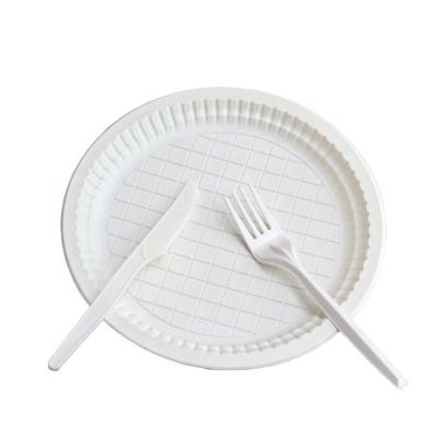 China Compostable Disposable Bioplastic Round 6 Inch Cornstarch Dishes With Lattice for sale