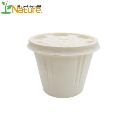 China Disposable Eco Friendly 400ml biodegradable disposable cornstarch corn starch salad soup bowl with lid for sale