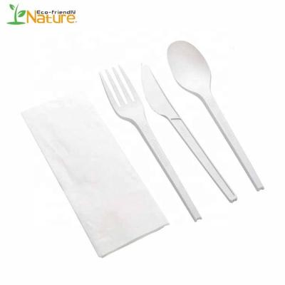 China Disposable 6 / 6.5 / 7 Inch Customized Biodegradable Disposable Cutlery CPLA Cutlery Set for sale