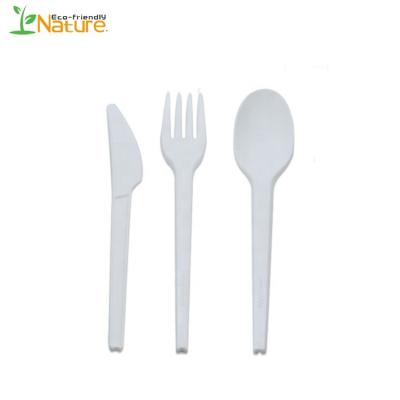 China Disposable Eco-friendly Flatware Sets 100% CPLA Biodegradable Disposable Cutlery Set for sale