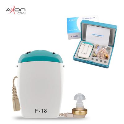 China Modarate Hearing Deaf Hearing Aid Manufacturers AXONCNAI F-18 Pocket Sound Amplifier for sale