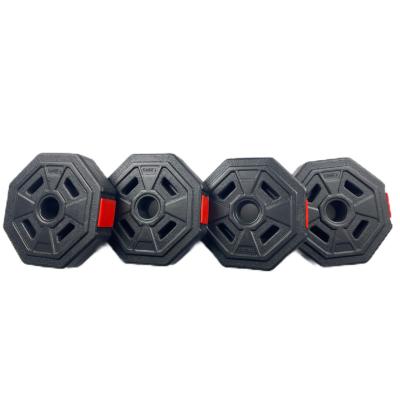 China Environmentally Friendly 10kg Weight Durable Gym Equipment Circular Adjustable Cheap Dumbbells With Two Dumbbell Bars for sale