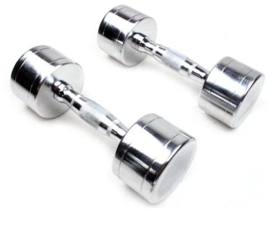 China Universal High Quality Electroplating Chrome Fixed Stainless Steel Dumbbell for sale