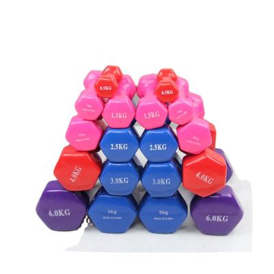 China VinylDipping universal high quality neoprene coated cast iron coloful gym equipment dumbbell for sale