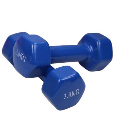 China Universal Hot Selling Amazon Gym Cast Iron Colored Vinyl Hex Universal Rubber Dumbbell for sale