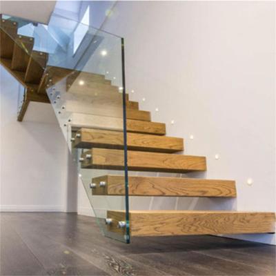 China Modern Professional Wooden Staircase Good Price Selling Iron Straight Floating Staircase for sale