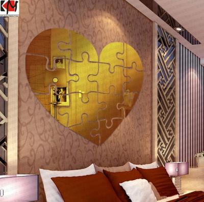 China Wholesale 3D Love Sticker Mirror Love Decorated Love Sticker Wall Sticker For Mirror Panel Decoration for sale