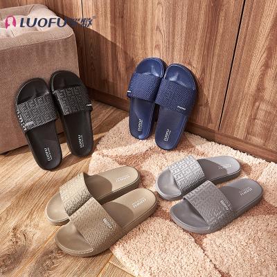 China CUSHIONING Luofu New Men's Slippers Large Size Home Bath Shower Slippers Indoor Home Soft Non-slip Bathroom Slippers Summer for sale