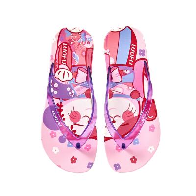 China Fashion trend LUOFU PVC summer high heel plutus lucky cat women flip flops for sale