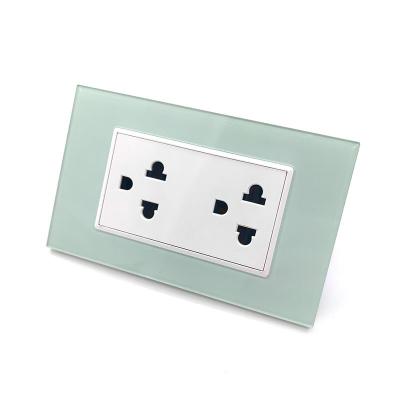 China Acrylic Panel+Copper Parts Convenience Electric Power Outlet Charger Receptacle Round 6 Holes US Standard Acrylic Wall Socket Outlet Factory Price for sale