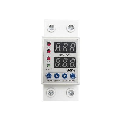 China SVC Home Din Rail AC 220V 40A 63A Dual Voltage Protector Digital Display Adjustable Voltage Protector Over and Under 220v and 115 for sale