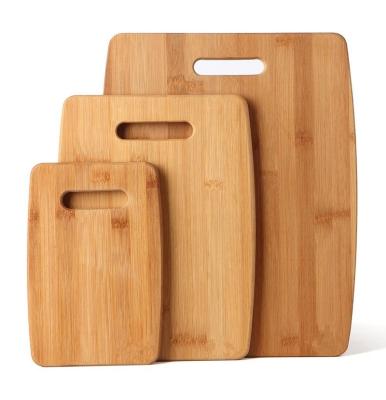 China Sustainable Eco - Friendly Bamboo Cutting Board Set Of 3 With Hanging Hole for sale