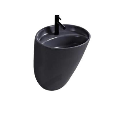 China 2022 New Technology Modern Professional Black Hang Wall Hung Ceramic Manufacturing Wash Basin for sale