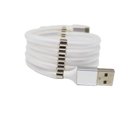 China Mobile Phone Silicon USB Magnetic USB Cable To Type C To Transmit Cable for sale