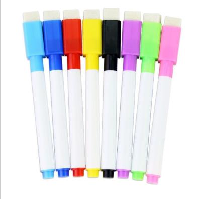 China Plastic Whiteboard Marker Pen With Eraser 10mm Blank Board Dry Erase Pens for sale