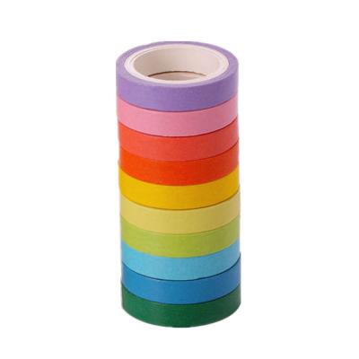 China 10 Colors 10 Set Paper Gift Wrapping Tape On Candy Color Washi Tape For Gift Wrapping Art Journal Wedding Birthday Decoration for sale