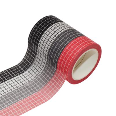 China Grid Washi Tape 10m Colorful Adhesive Paper 15MM Width Sticky Paper Tape For DIY Scrapbook Journals Decor for sale