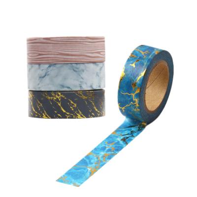 China Tape White Marble Paper Washi Pattern Tree Adhesive Tapes for Decor Label Arts Crafts DIY Scrapbooking Gift Wrapping Tapes for sale