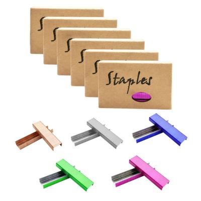 China Staples Staples 950/Box Manual Colored Staples 26/6 Color Staples Refill 12mm Width #12 Width Style Staples 950/Box Multi Colored Metal Office School Office for sale