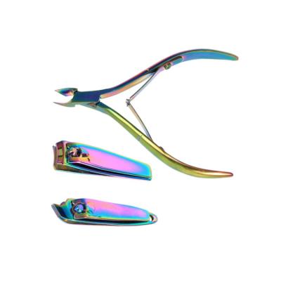 China Nail Clippers/Cuticle Nipper Rainbow Nail Clippers Metallic Nail Cuticle Nippers For Finger Toe Manicure Cutters Tool Women Ladies for sale