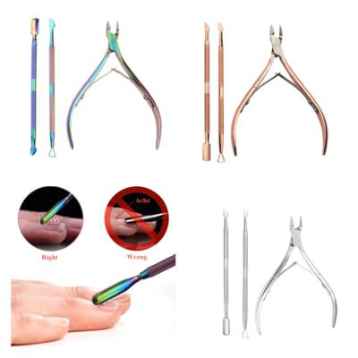 China Nail Polish Scraper Nail Cuticle Nippers/Nipper Cuticle Trimmer Set Cuticle Toenails Nail Polish Remover Pusher Cutter For Women Ladies Finger Toe Manicure for sale