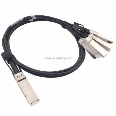 China Factory OEM 40G QSFP+ to 4x10G SFP+ Direct Attach Copper Breakout Cable Data Center Networking Cable WQS-MPO400-3001 for sale