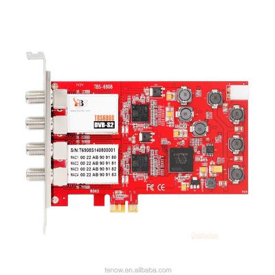 China Digital Quad TV Tuner Card TBS6908 DVB-S2 Quad Professional Satellite Tuner PCIe Card TBS6908 for sale