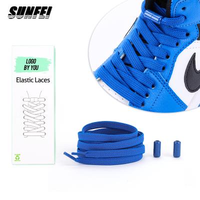 China Irun Round Elastic Shoe Lace Metal Button Cap No Tie Rope Laces Metal Lock Laces For Sporting Sneaker Laces for sale