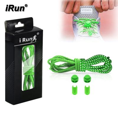 China Irun Round Reflective Shoe Laces Custom Paper Box Package Where Can I Buy Elastic Shoe Laces Shoe Accessory for sale