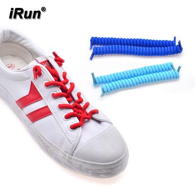 China Irun Round Factory Direct Shipping Colorful Curly Elastic Lace Spool Lazy Shoe Laces for sale