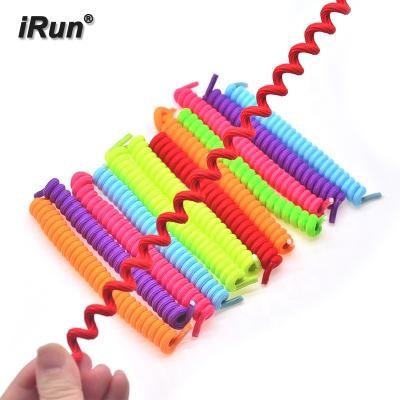 China Irun Round High Quality Curly Laces Spiral Curly Laces For Foam Shades More Than 15cm Curly Elastic Rope for sale