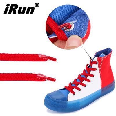 China Irun Lace Accessories Flat Flat Elastic Laces Locks Logo Custom Shoe Laces Packaging Elastic No Tie With Anchor Tip Lace Hooks for sale