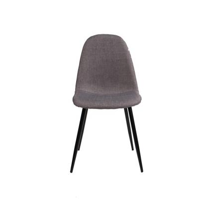 China Morden Chinese Style Black Back Leg Metal Modern Deep Gray Fabric Upholstered Indoor Hotel Chair for sale