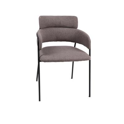 China Leisure chair popular gray classic style metal armrest fabric upholstered design chair leisure chair for sale