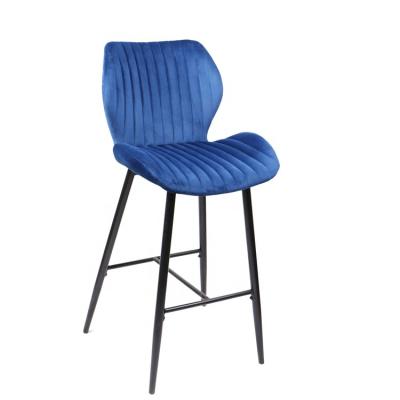 China The Nordic Style Modern Furniture Shinny The Velvelt Fabric Metal Leg Hotel Bar Chair for sale