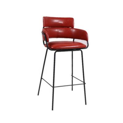 China China Products Bar Chair Leather Bar Stool Low Backrest Modern Classic Legs Metal High Bar Stool for sale