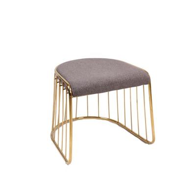 China Modern Design Customized Unique Gold Chromed Wire Stool for sale